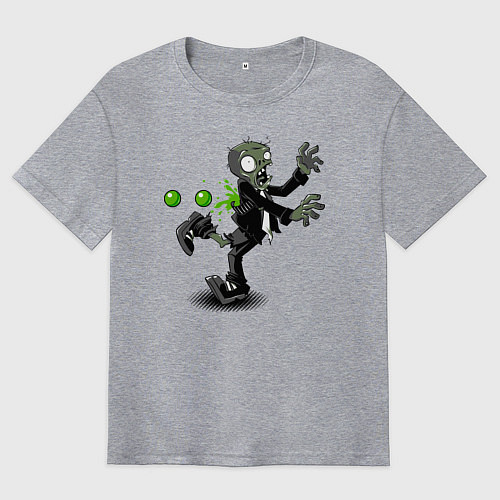 Мужская футболка оверсайз PvZ Зомби атакован / Меланж – фото 1