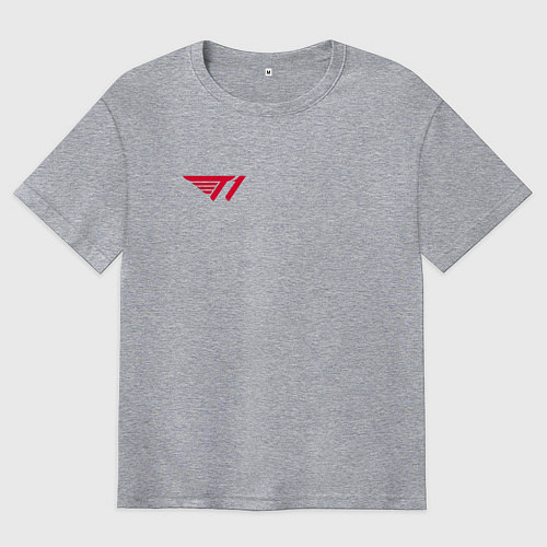 Мужская футболка оверсайз T1 red / Меланж – фото 1