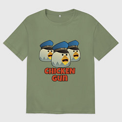 Футболка оверсайз мужская Chicken Gun команда синие, цвет: авокадо