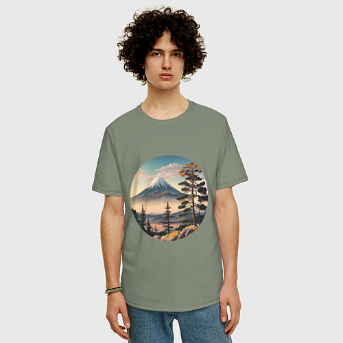 Мужская футболка оверсайз Природа Японии и Дальнего Востока / Авокадо – фото 3