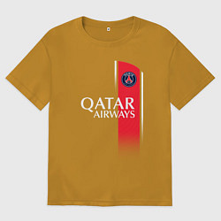 Футболка оверсайз мужская Килиан Мбаппе форма ФК ПСЖ 2324 домашняя, цвет: горчичный