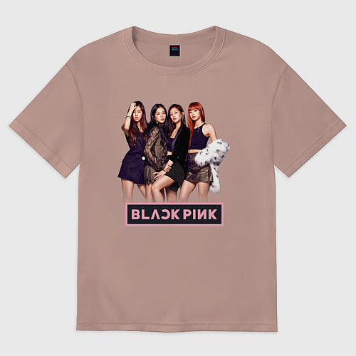 Мужская футболка оверсайз Rose Blackpink kpop / Пыльно-розовый – фото 1