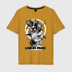 Футболка оверсайз мужская Linkin Park all, цвет: горчичный