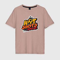 Футболка оверсайз мужская Hot shots soccer, цвет: пыльно-розовый