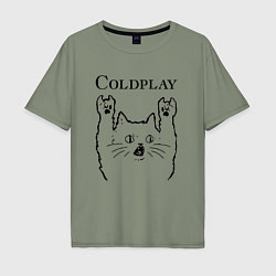 Мужская футболка оверсайз Coldplay - rock cat