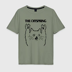 Футболка оверсайз мужская The Offspring - rock cat, цвет: авокадо