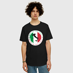Футболка оверсайз мужская Сделан в Италии, цвет: черный — фото 2