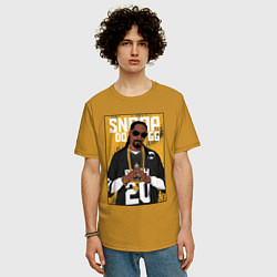 Футболка оверсайз мужская Snoop dogg с цепями, цвет: горчичный — фото 2