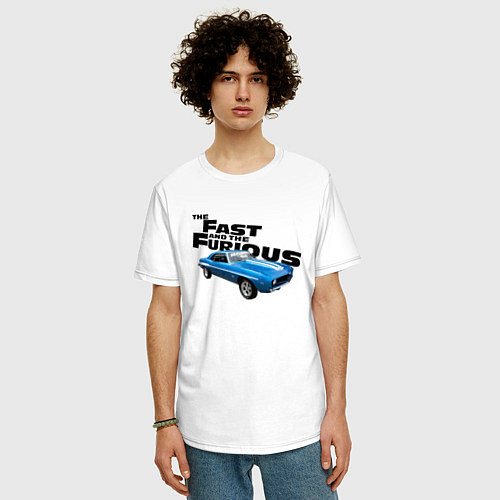 Мужская футболка оверсайз Chevrolet Camaro SS / Белый – фото 3