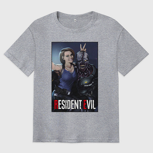 Мужская футболка оверсайз Resident frendship / Меланж – фото 1