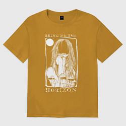 Футболка оверсайз мужская Bring Me the Horizon girl, цвет: горчичный