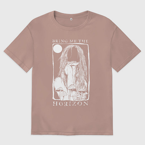 Мужская футболка оверсайз Bring Me the Horizon girl / Пыльно-розовый – фото 1