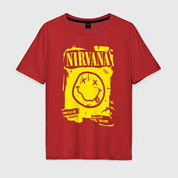 Футболка оверсайз мужская Nirvana theater, цвет: красный