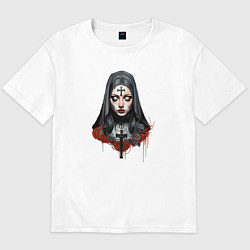 Футболка оверсайз мужская Evil Nun, цвет: белый