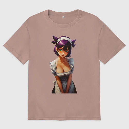 Мужская футболка оверсайз Лена служанка из Бесконечного лета / Пыльно-розовый – фото 1