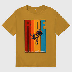 Футболка оверсайз мужская MTB - ride, цвет: горчичный
