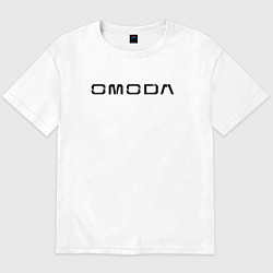 Футболка оверсайз мужская Omoda big black logo, цвет: белый