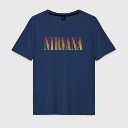 Футболка оверсайз мужская Nirvana logo, цвет: тёмно-синий