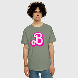 Футболка оверсайз мужская Б - значит Барби, цвет: авокадо — фото 2