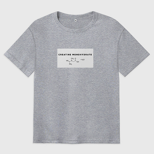 Мужская футболка оверсайз Креатин моногидрат / Меланж – фото 1