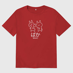 Футболка оверсайз мужская Кролики - дурак, цвет: красный