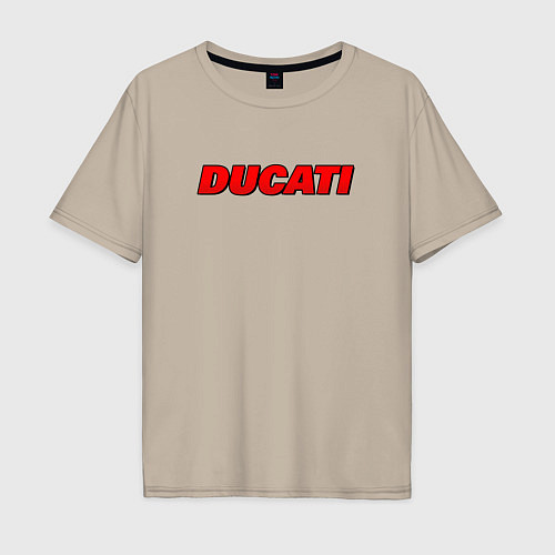 Мужская футболка оверсайз Ducati - красный градиент / Миндальный – фото 1