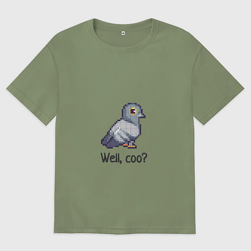 Мужская футболка оверсайз The confused pigeon / Авокадо – фото 1