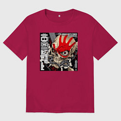 Футболка оверсайз мужская Обложка альбома AfterLife группы Five Finger Death, цвет: маджента