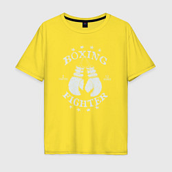 Футболка оверсайз мужская Boxing fighter, цвет: желтый