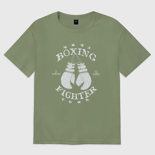 Мужская футболка оверсайз Boxing fighter / Авокадо – фото 1