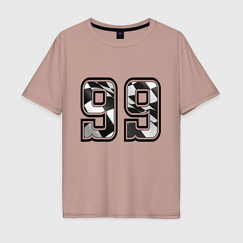 Мужская футболка оверсайз Год рождения номер регион 99 / Пыльно-розовый – фото 1