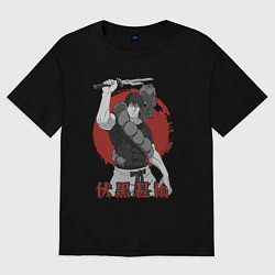 Футболка оверсайз мужская Фушигуро, цвет: черный