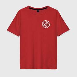 Футболка оверсайз мужская Лого ChatGPT, цвет: красный