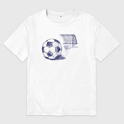 Футболка оверсайз мужская Футбольчик, цвет: белый