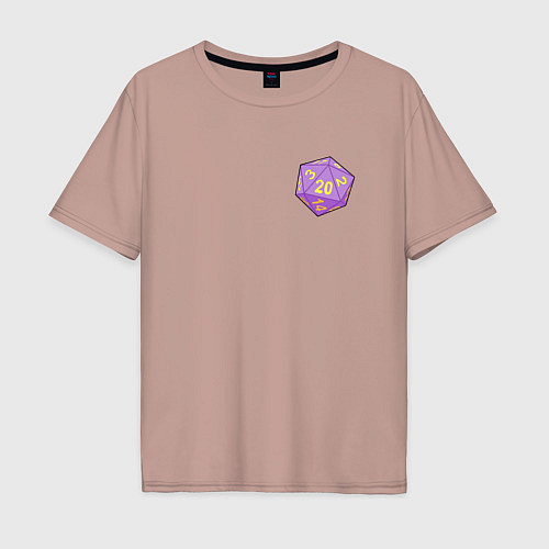 Мужская футболка оверсайз Baldurs Gate 3 D20 / Пыльно-розовый – фото 1