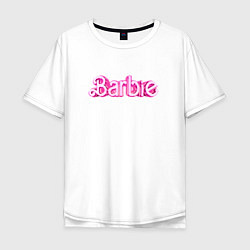 Футболка оверсайз мужская Барби - Фильм Логотип, цвет: белый