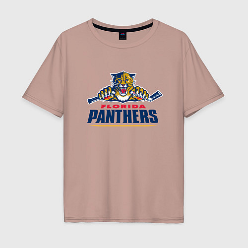 Мужская футболка оверсайз Florida panthers - hockey team / Пыльно-розовый – фото 1