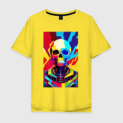 Футболка оверсайз мужская Pop art skull, цвет: желтый