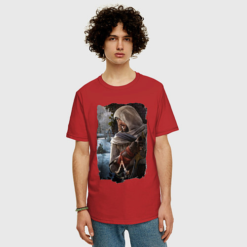 Мужская футболка оверсайз Assassins Creed Mirage Асасин Крид Мираж / Красный – фото 3
