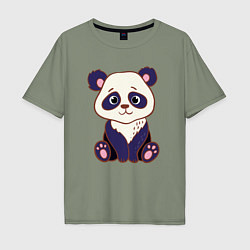 Футболка оверсайз мужская Милашка панда, цвет: авокадо
