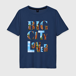 Футболка оверсайз мужская Big city lover Moscow, цвет: тёмно-синий