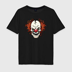 Мужская футболка оверсайз Clown skull