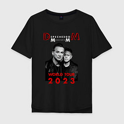 Футболка оверсайз мужская Depeche Mode 2023 Memento Mori - Dave & Martin 09, цвет: черный