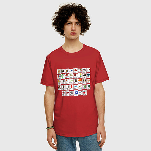 Мужская футболка оверсайз Армения моя Букварь / Красный – фото 3