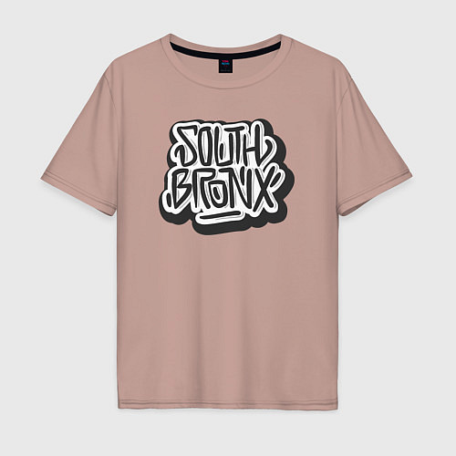 Мужская футболка оверсайз Южный Бронкс / Пыльно-розовый – фото 1