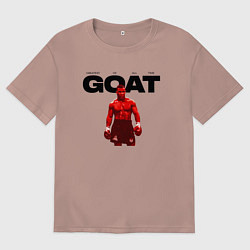 Футболка оверсайз мужская GOAT - Mike Tyson, цвет: пыльно-розовый