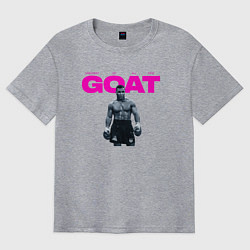 Футболка оверсайз мужская Майк Тайсон - Величайший всех времен, цвет: меланж