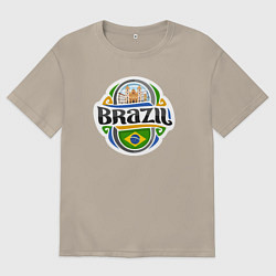 Футболка оверсайз мужская Brazil adventure, цвет: миндальный