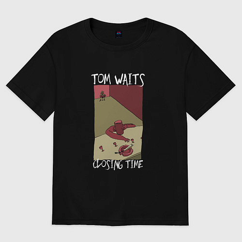 Мужская футболка оверсайз Tom Waits - Closing Time / Черный – фото 1