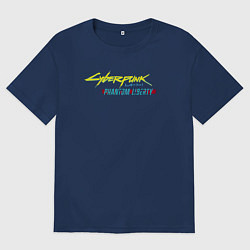Футболка оверсайз мужская Cyberpunk 2077 phantom liberty logo v1, цвет: тёмно-синий
